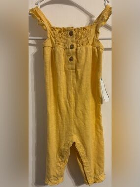 First Impressions Yellow Girls Romper with Button Front